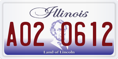 IL license plate A020612