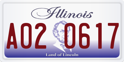 IL license plate A020617