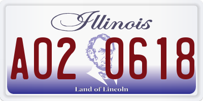 IL license plate A020618