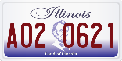 IL license plate A020621