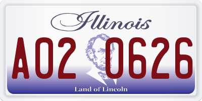 IL license plate A020626
