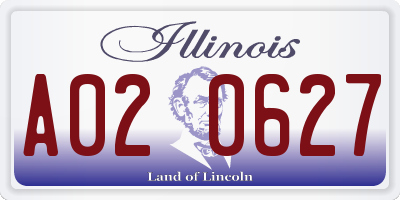 IL license plate A020627