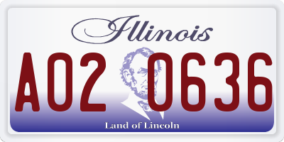 IL license plate A020636
