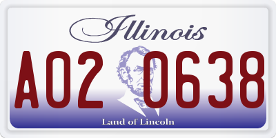IL license plate A020638