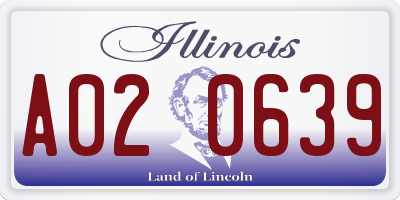 IL license plate A020639