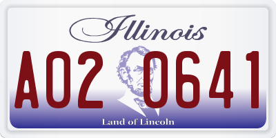 IL license plate A020641