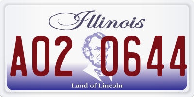 IL license plate A020644