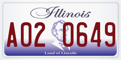 IL license plate A020649