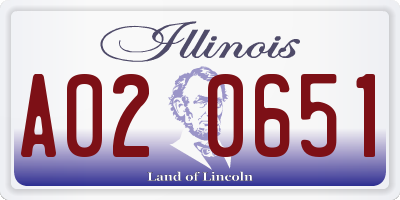 IL license plate A020651