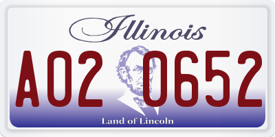IL license plate A020652