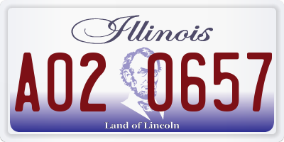 IL license plate A020657