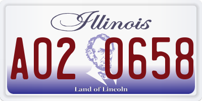 IL license plate A020658