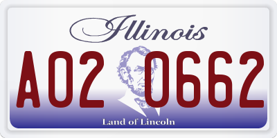 IL license plate A020662