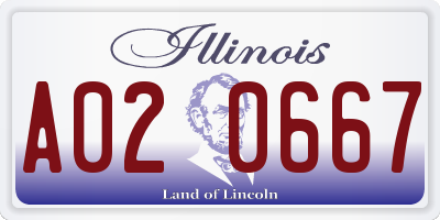 IL license plate A020667