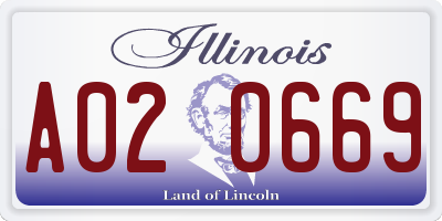 IL license plate A020669