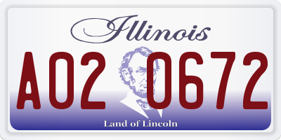 IL license plate A020672