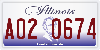 IL license plate A020674