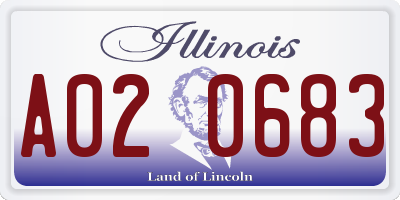IL license plate A020683
