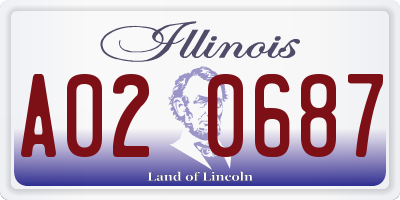 IL license plate A020687