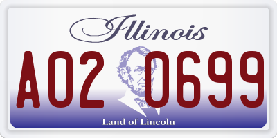 IL license plate A020699