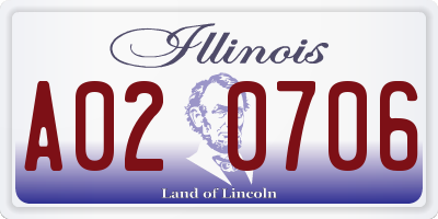 IL license plate A020706