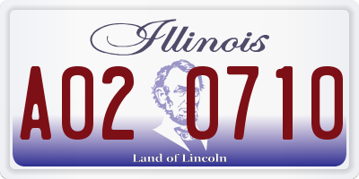 IL license plate A020710