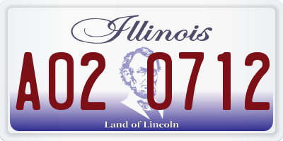 IL license plate A020712