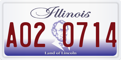 IL license plate A020714