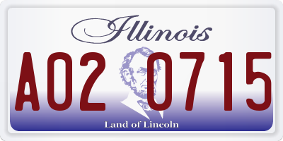 IL license plate A020715