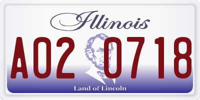 IL license plate A020718