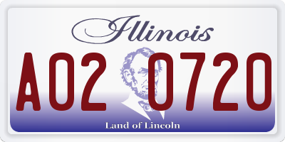 IL license plate A020720