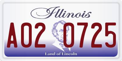 IL license plate A020725