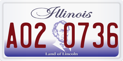 IL license plate A020736
