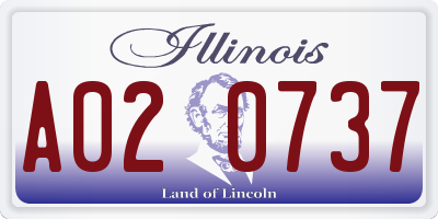 IL license plate A020737