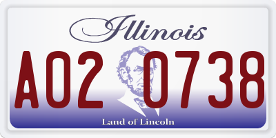 IL license plate A020738