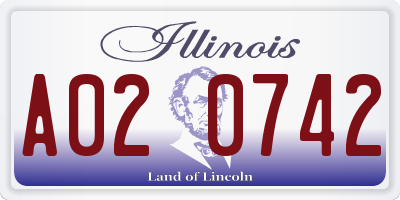 IL license plate A020742