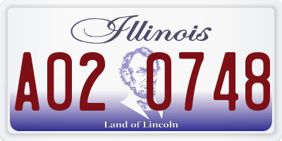 IL license plate A020748