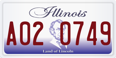IL license plate A020749