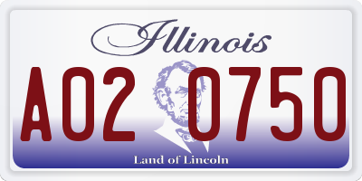 IL license plate A020750