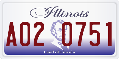 IL license plate A020751