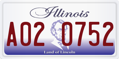 IL license plate A020752