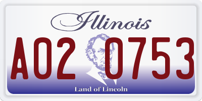 IL license plate A020753
