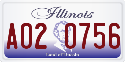 IL license plate A020756