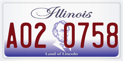 IL license plate A020758