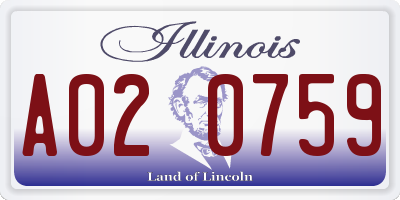 IL license plate A020759