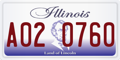 IL license plate A020760