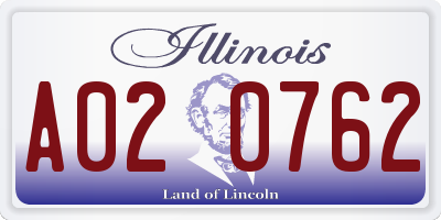 IL license plate A020762