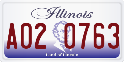 IL license plate A020763