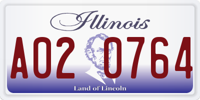 IL license plate A020764