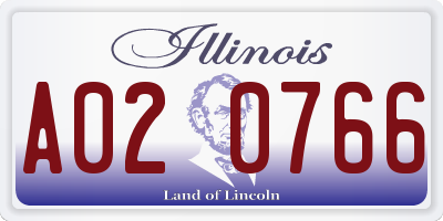 IL license plate A020766